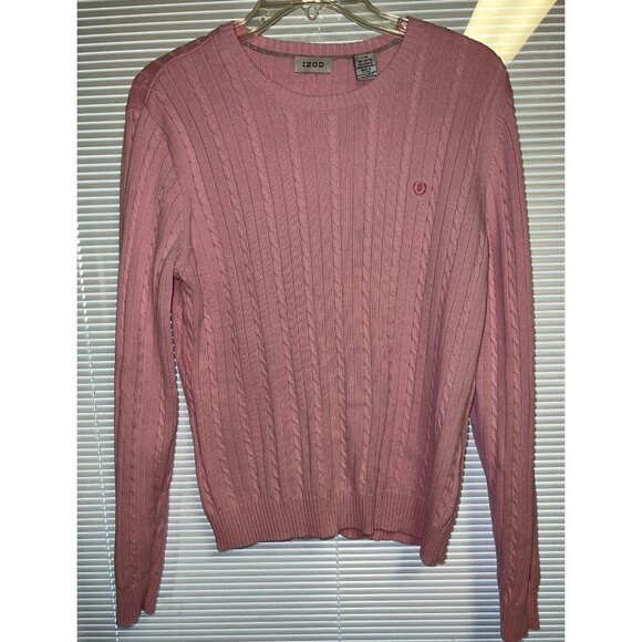 IZOD Pale Pink Cable Knit Sweater -- Large - Picture 1 of 6